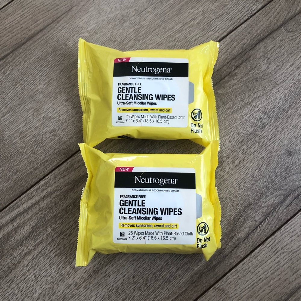 Neutrogena Gentle Cleansing Wipes, Fragrance Free, 25 Count Set